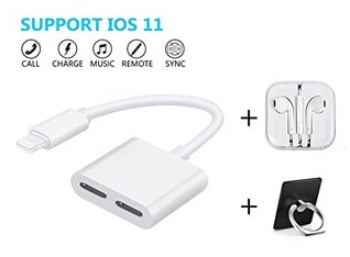 [1d89c] *Read^ (2017 Upgrade) iPhone 7/8/X Headphone Adapter & Splitter, 2 in 1 Dual Lightning Headphone Audio & Charge Adapter for iPhone 7 / 7 Plus,iPhone X/8/8 Plus.SUPPORT iOS 11 - OCONN *e.P.u.b!