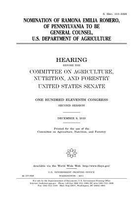 4aeb8] #D.o.w.n.l.o.a.d* Nomination of Ramona Emilia Romero, of Pennsylvania, to Be General Counsel, U.S. Department of Agriculture - U.S. Congress ^ePub!