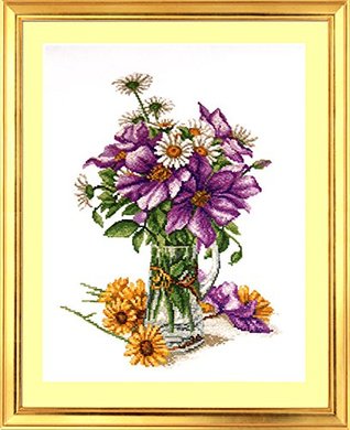 3a090] %D.o.w.n.l.o.a.d! Cross stitch pattern flower Clematis Instant download - Povitrulya ~e.P.u.b@