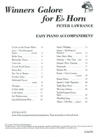 [67aad] #F.u.l.l.~ #D.o.w.n.l.o.a.d~ Winners Galore for Horn in Eb (Piano Accomp.), Lawrance - Traditional, Grieg and Sullivan, Arr: Lawrance, Designer: H 25 composers including Mozart *e.P.u.b@
